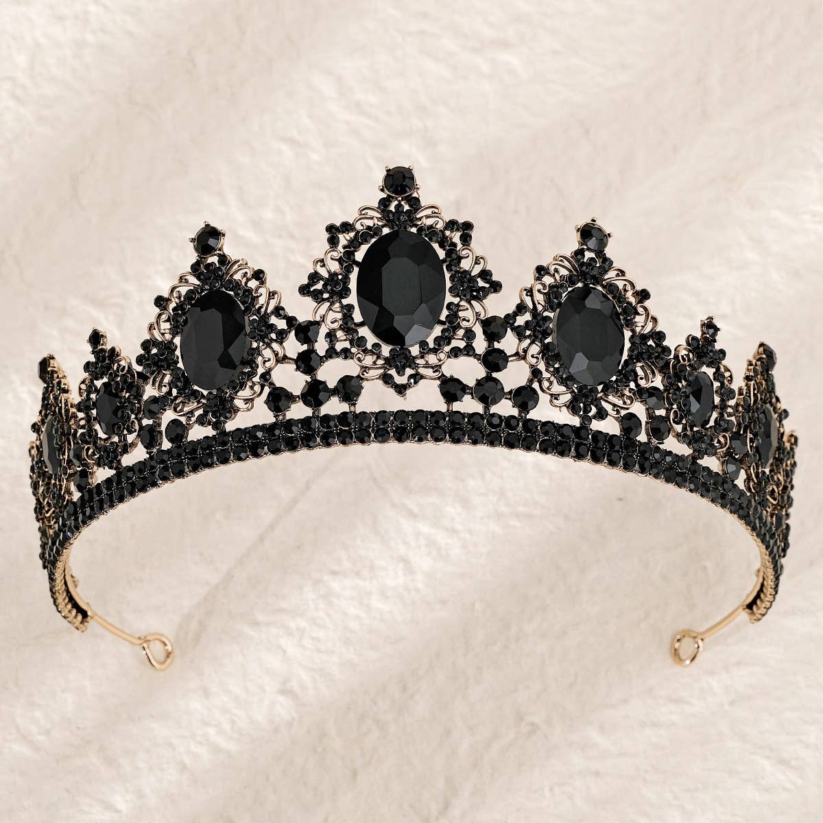 Tourtiwi - Wholesale Tiara - Women's - Obsidian Tiara Rhinestone Alloy Headdress Black Crown20