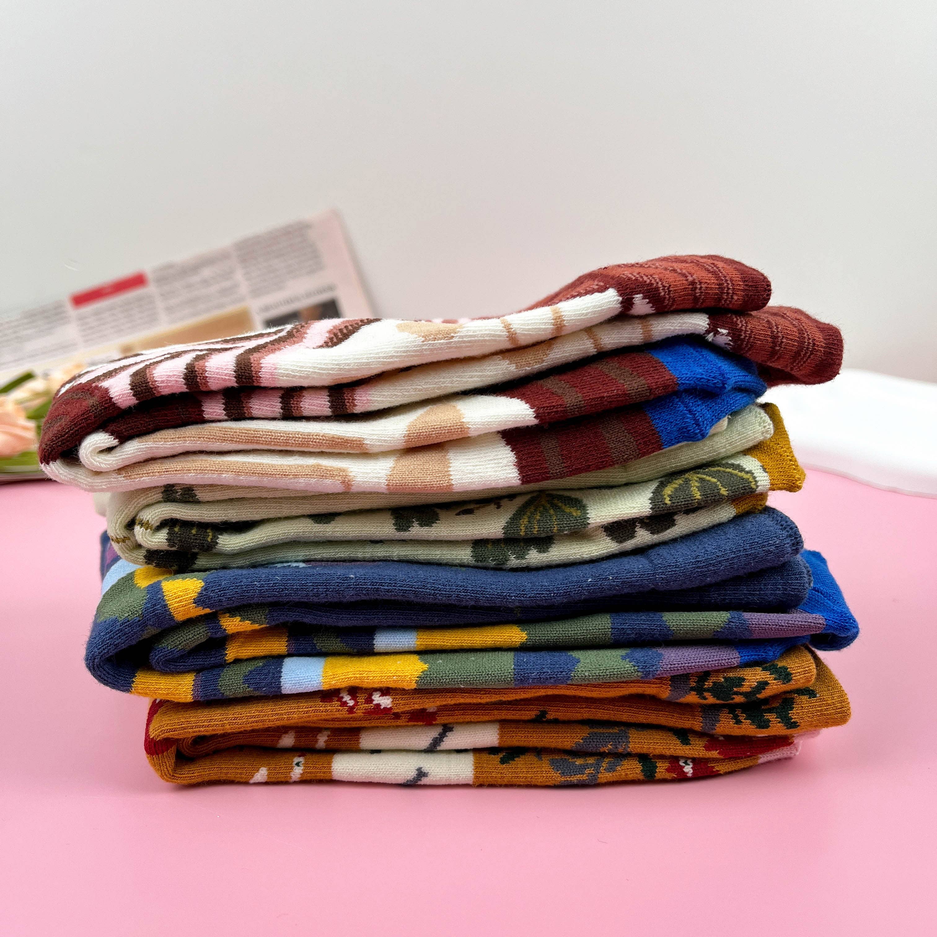 mildstyles - Wholesale Socks - Women's - Vintage Artistic Abstract Oil Painting Mid-Calf Socks7