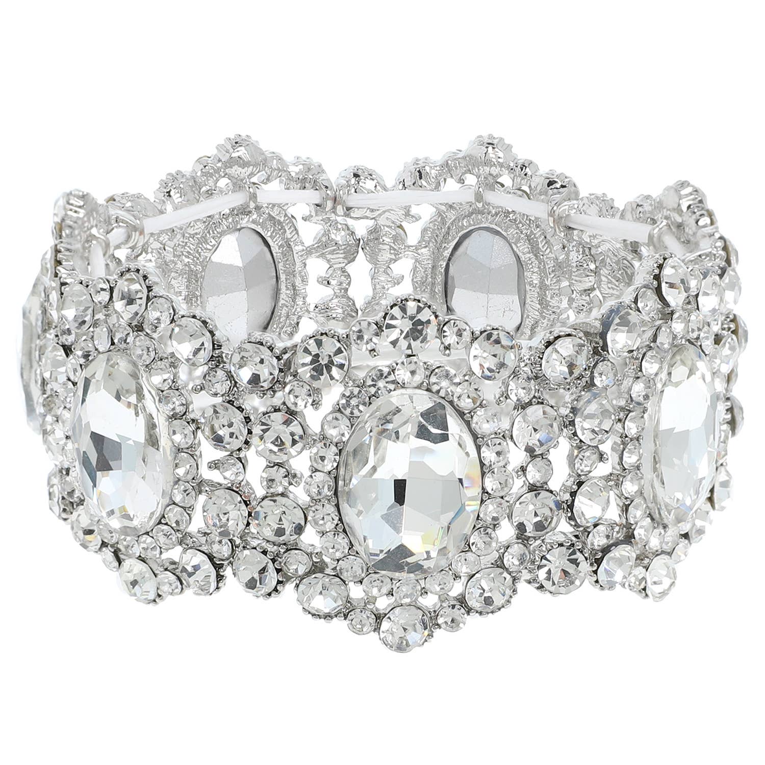 SP Sophia Collection - Vente Bracelet jonc - Bracelet extensible en grappe de pierres précieuses en cristal baroque9