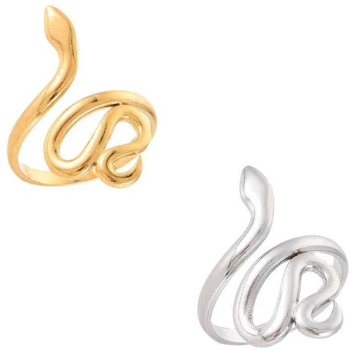 Large Snake Wrap Ring | Adjustable for wholesale by Annie Austen | Jewelry • Accessories