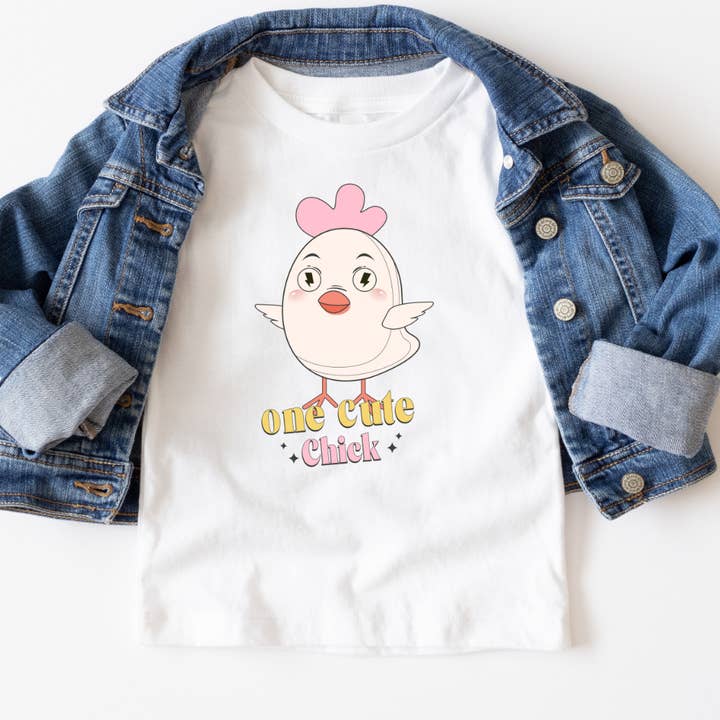 Youth One Cute Chick Graphic Easter Kids T-Shirt for wholesale by Londas Trendy Tees