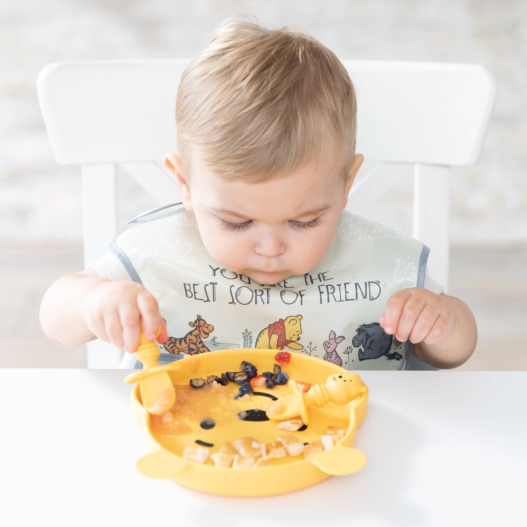 Bumkins - Vente Assiette – enfant et bébé - Plat à poignée en silicone : Winnie l'ourson5