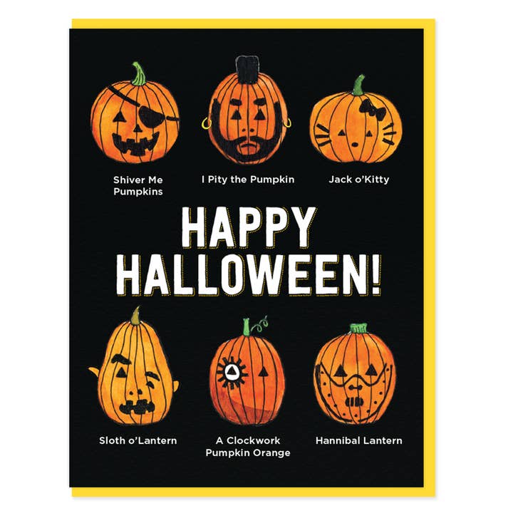 Jack O'Lanterns Halloween Card for wholesale by Semi Sweet Press