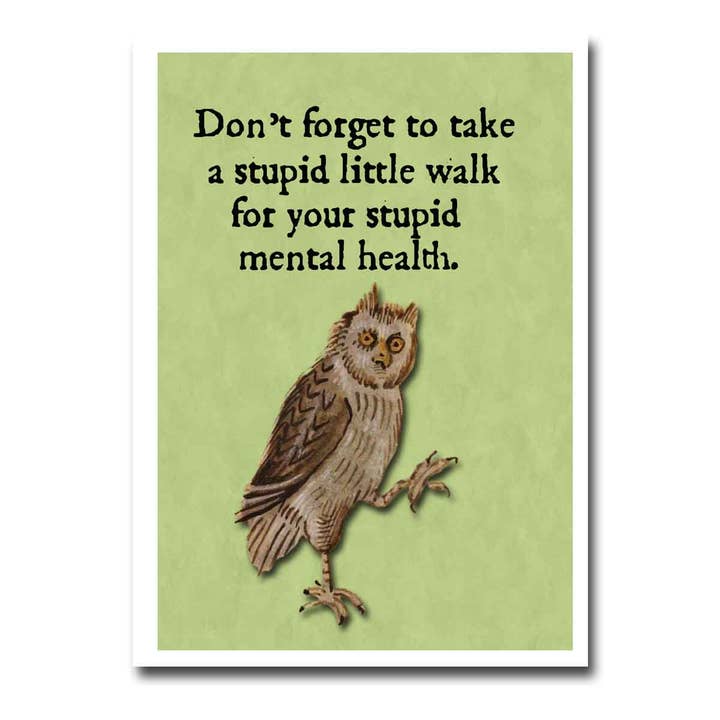 ChicalooKate - Wholesale Everyday Greeting Card - Medieval Marginalia Mental Health Walk Blank Greeting Card