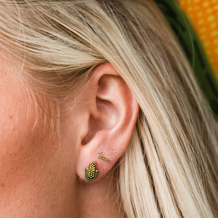 Larissa Loden - Wholesale Stud/Post Earrings - Corn on the Cob Enamel Stud Earrings