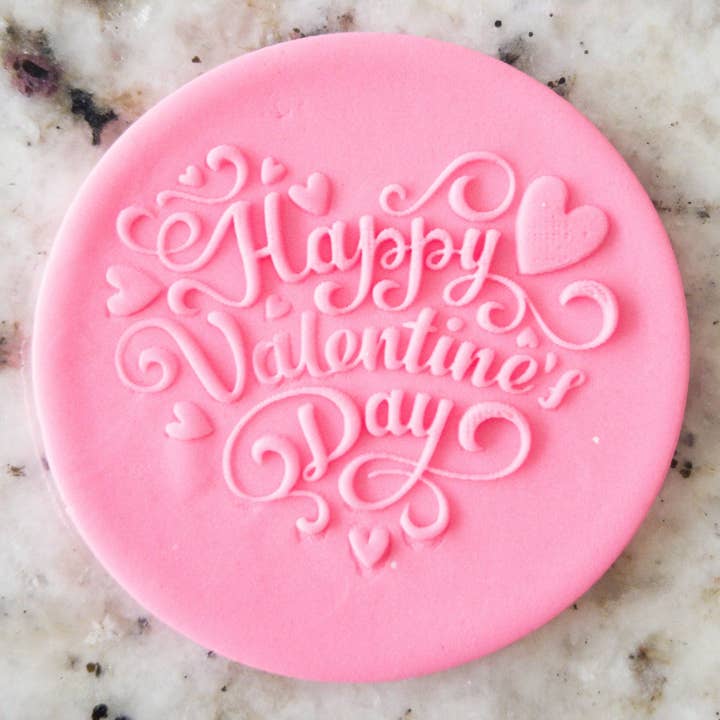 Happy Valentines Day Detail PopUp Embosser Cookie Biscuit Stamp Valentijnsdag voor wholesale door Cut Bake Stamp