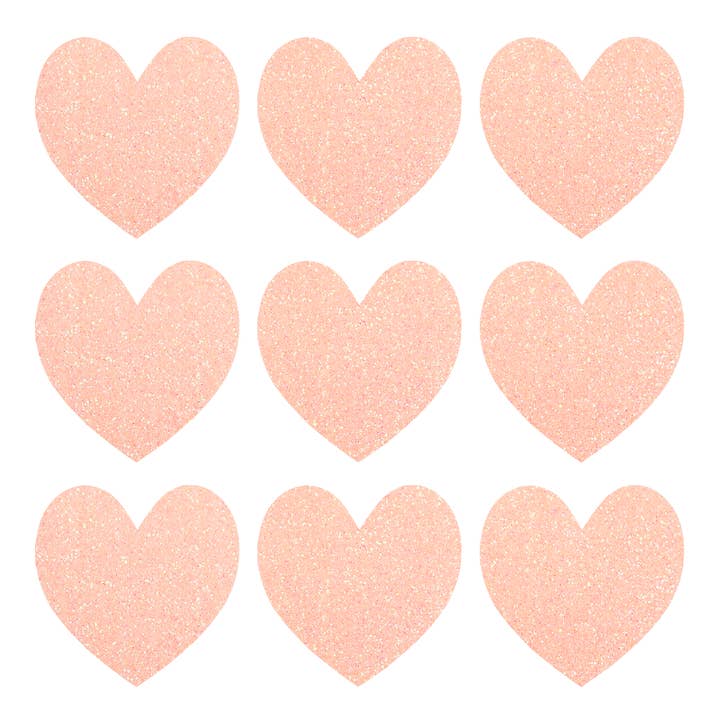 Deco Stickers - Glitter Hearts - Powder Confetti Size 35 for wholesale by Fabfabstickers