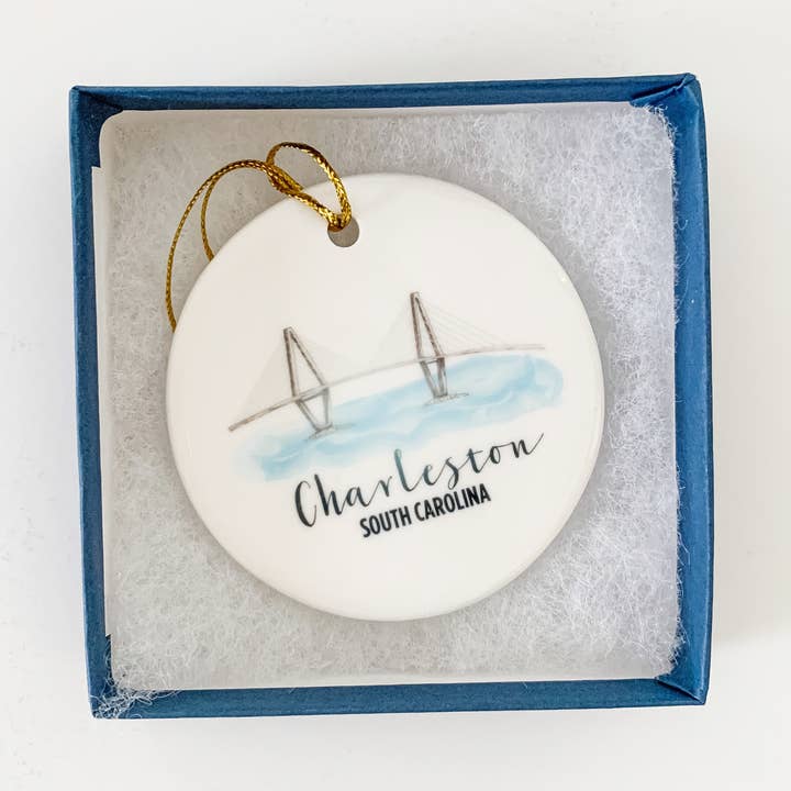Ravenel Bridge Ornament for wholesale by Dodeline Design