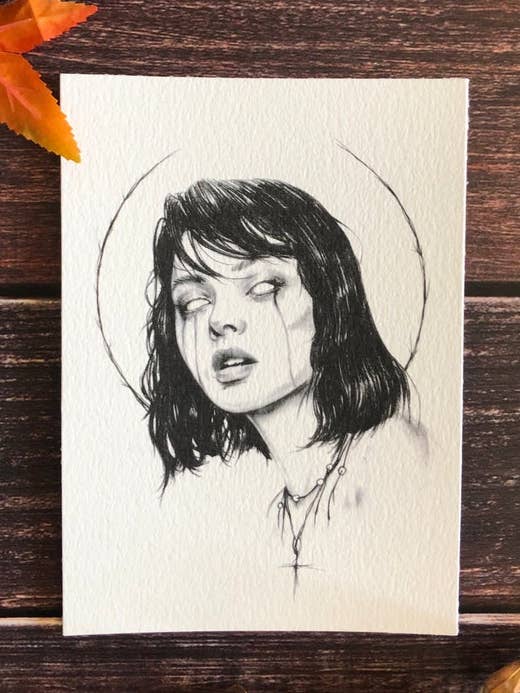 Death Goddess- Fine Art Print- Gothic for wholesale by Andy Sciazko Art