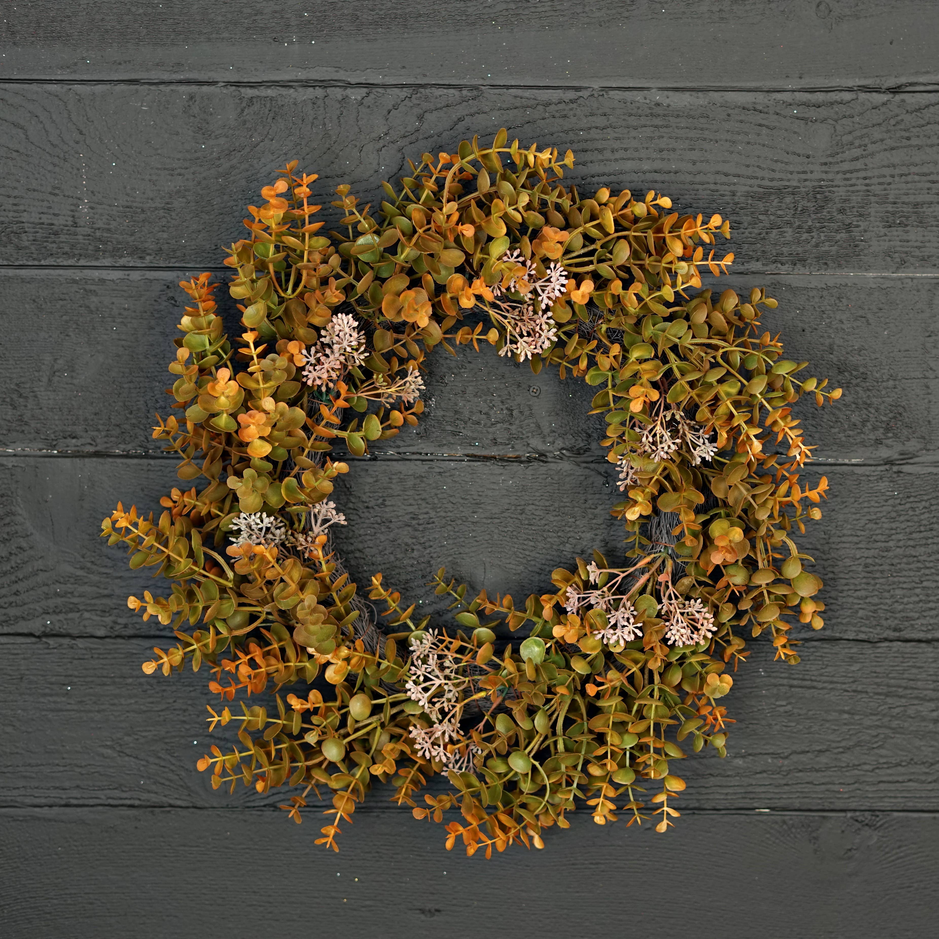 Holiday Depot Inc. - Wholesale Wreath - 530100- 22in Twig Wreath-Fall Mix Seeded Eucalyptus6