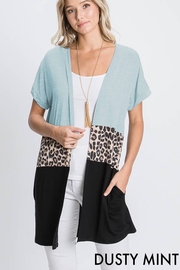 H GRIGIO CARDIGAN APERTO ANIMALIER E TINTA UNITA in vendita all'ingrosso su Faire2