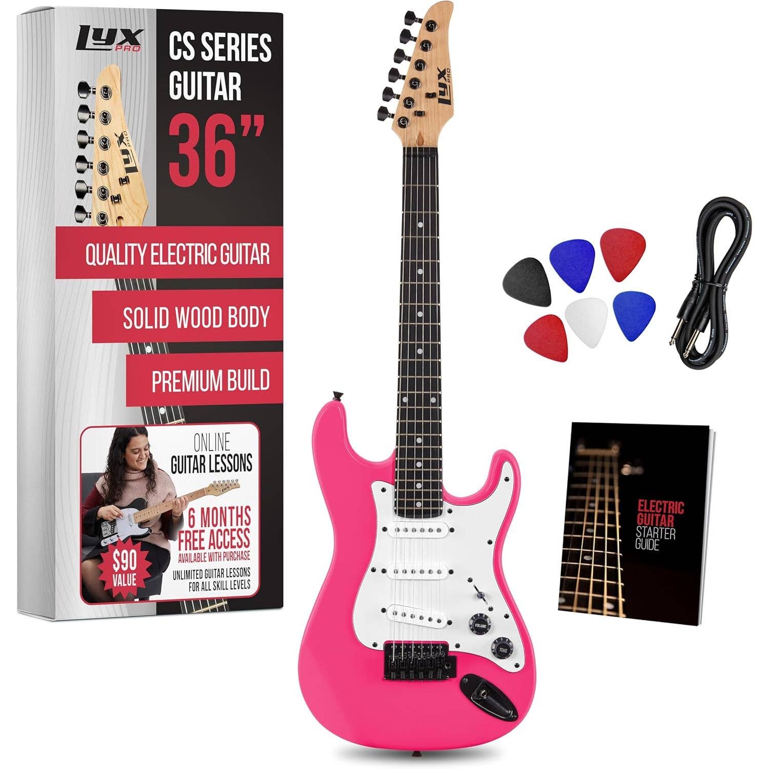 LyxPro – wholesale Musical instrument – CS 36” Beginner Electric Guitar Kit with Amp, Cable & More!2