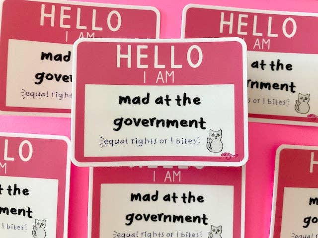 Unruly Wit - Wholesale Sticker - Hello, I Am Mad at the Government 3" Vinyl Sticker4