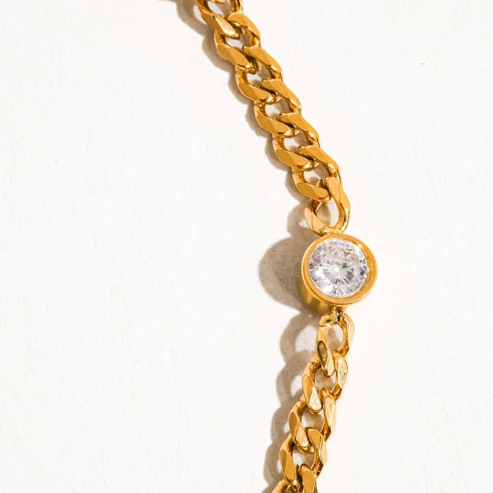 Cyrus 18K Gold Non-Tarnish CZ Chain Bracelet for wholesale on Faire3