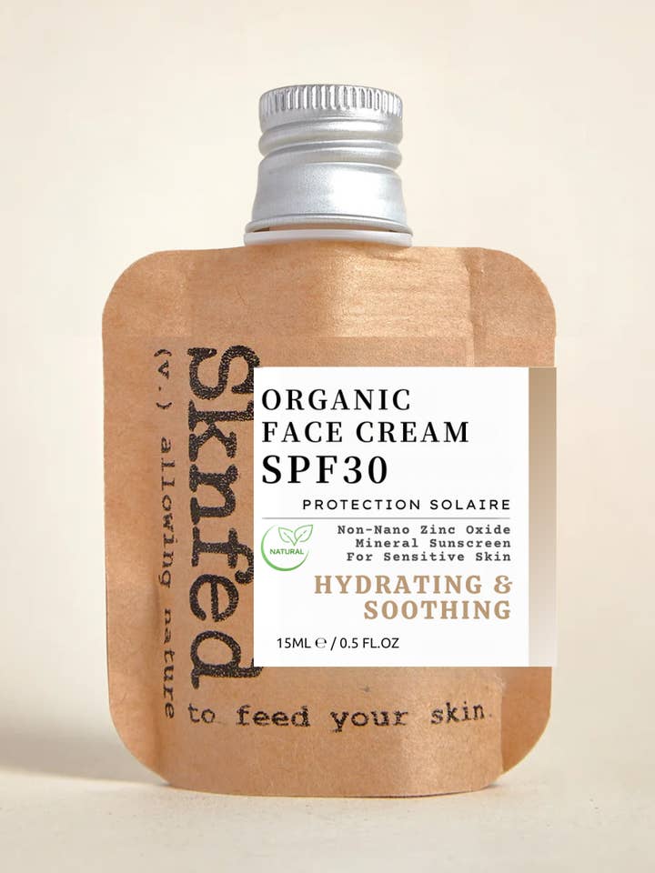 ORGANISCHE SPF30 GEZICHTSCRÈME - - MINI'S & REISFORMATEN voor wholesale door Sknfed