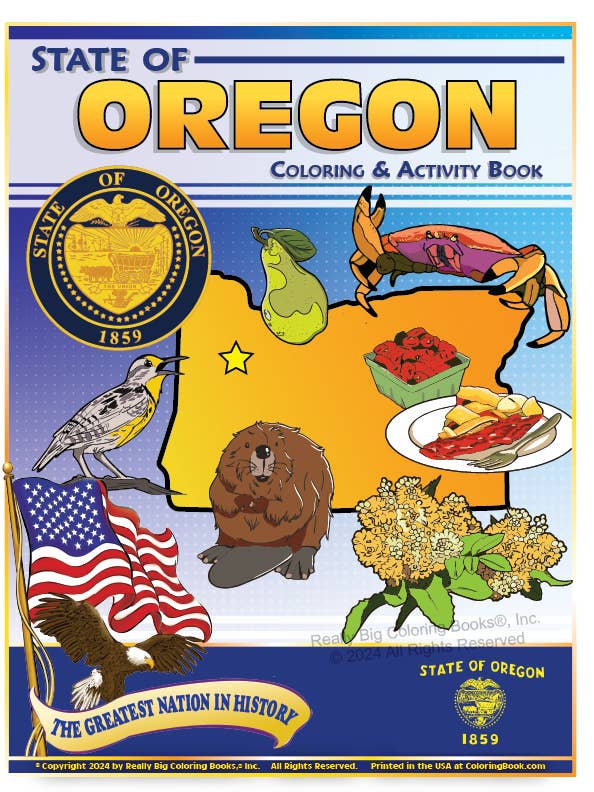Oregon State Coloring Book 8.5 x 11 for wholesale by Really Big Coloring Books | ColoringBook.com