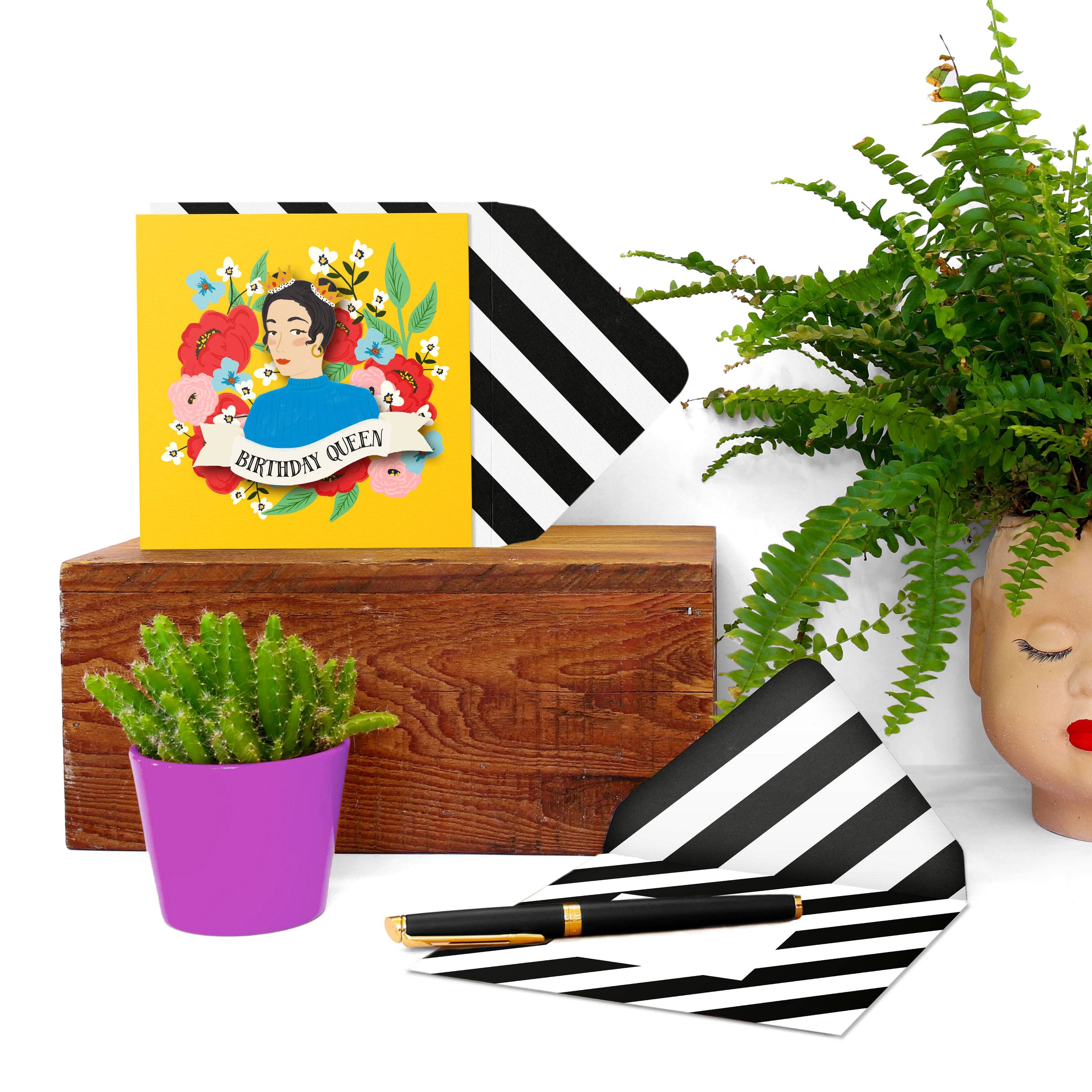 Tache - Wholesale Birthday Card - Birthday Queen, Handmade Greeting Card2