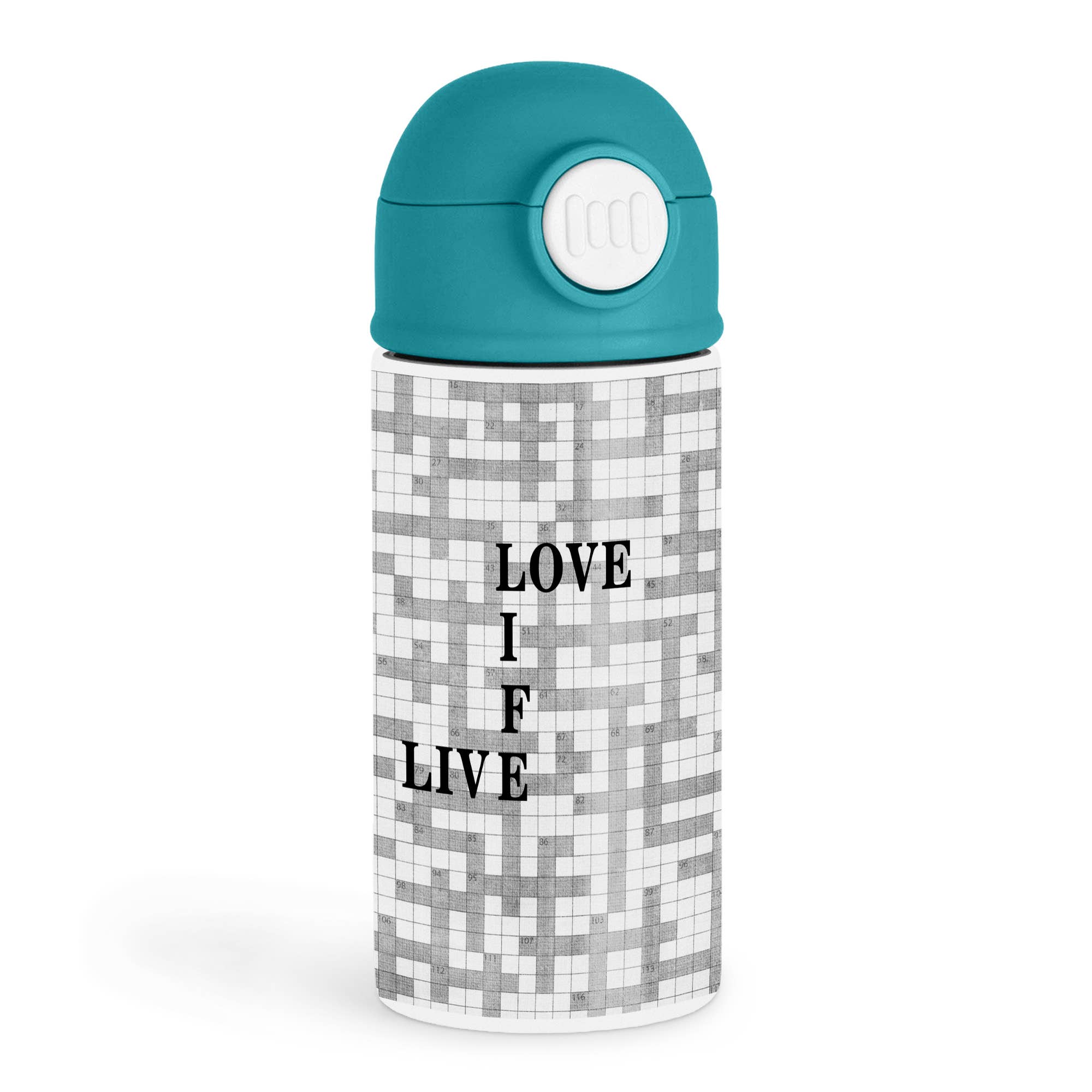 3dRose - Wholesale Water Bottle - 3dRose, Lifes A Puzzle Crossword That Has Llife Love n Live Words, Kids Water Bottle0