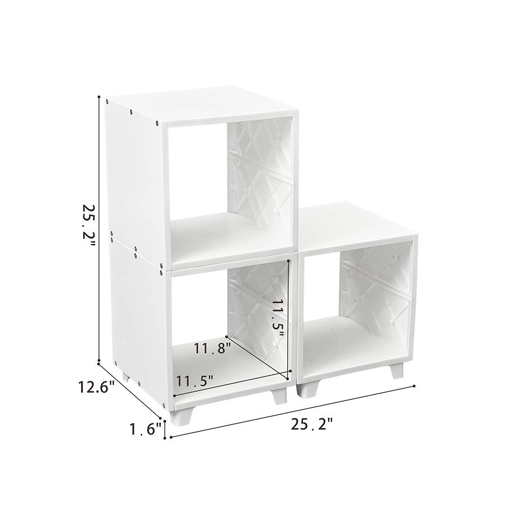 UNiPLAY - Vente Bibliothèques - Organisateur de rangement empilable à 3 cubes, module M2
