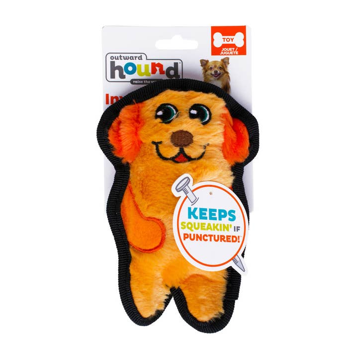 Pet Palette Distribution - Wholesale Pet Plush Toy - Dog - Outward Hound Invincibles Dog Durable Plush Toy Orange XS