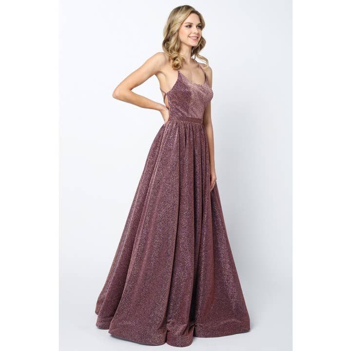 Juliet - Wholesale Gown - Women's - CRISS CROSS BACK BALL GOWN STYLE GLITTER PROM DRESS4