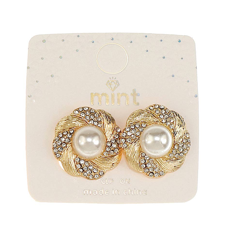 Atlas Fashion – wholesale Clip-on earrings – Clip On Pearl Swirl Earring0