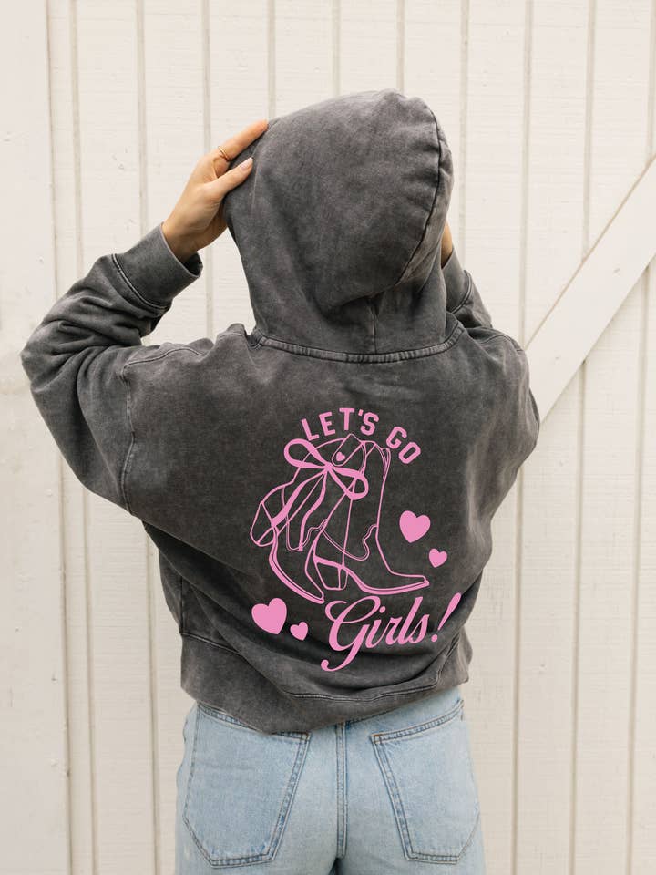 LET'S GO GIRLS Verkorte Mineralen Rits Hoodie Pullover voor wholesale door OAT COLLECTIVE