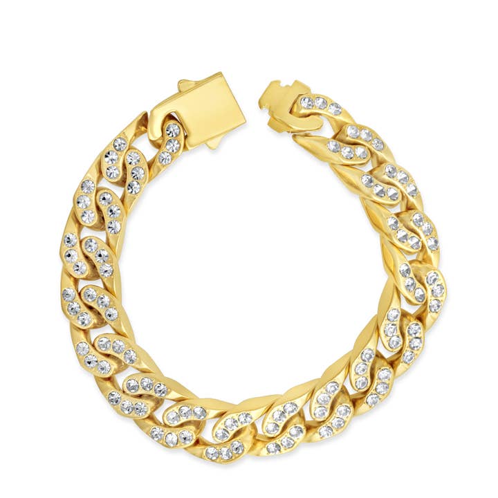 Mi Tesoro - Crystal Link Bracelet - Gold for wholesale by Mi Tesoro Jewelry, by Dune Jewelry & Co.