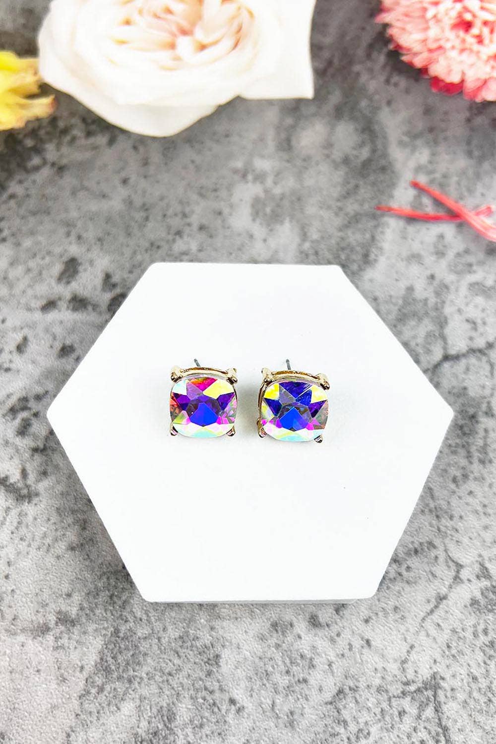 JHP Collection - Wholesale Stud/Post Earrings - VARIETY COLORS OF SEMI PRECIOUSGLASS POST EARRINGS17