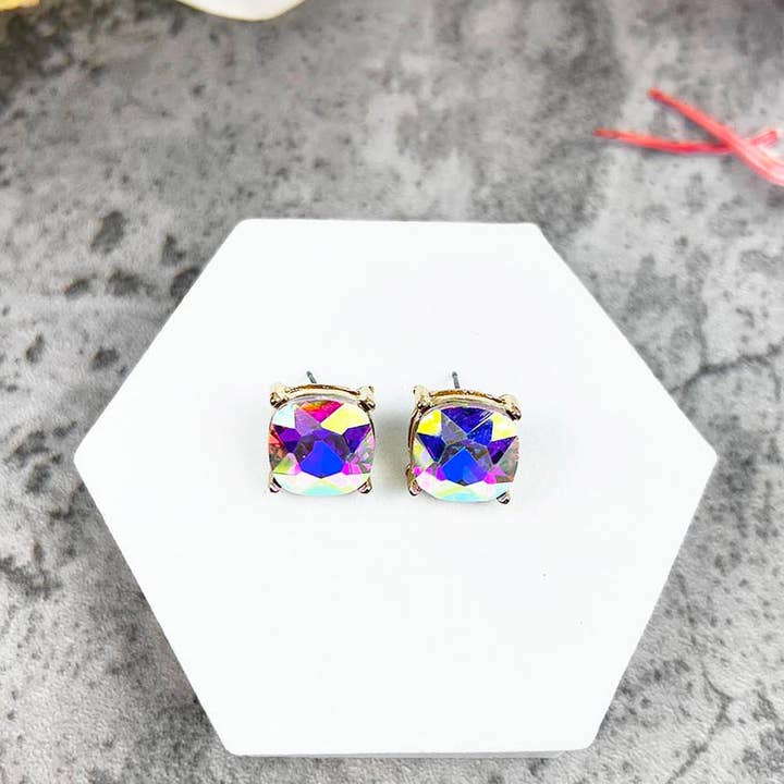 JHP Collection - Wholesale Stud/Post Earrings - VARIETY COLORS OF SEMI PRECIOUSGLASS POST EARRINGS17