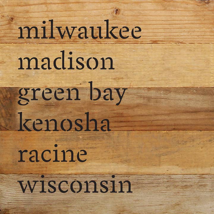 Panneau en bois personnalisé City Words/ 10 « x 10" pour la vente par Second Nature by Hand