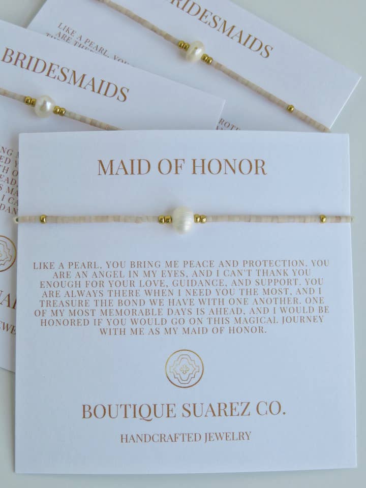 Bridesmaids & Maid of Honor - Pearl Bracelet for wholesale by Boutique Suarez Co.