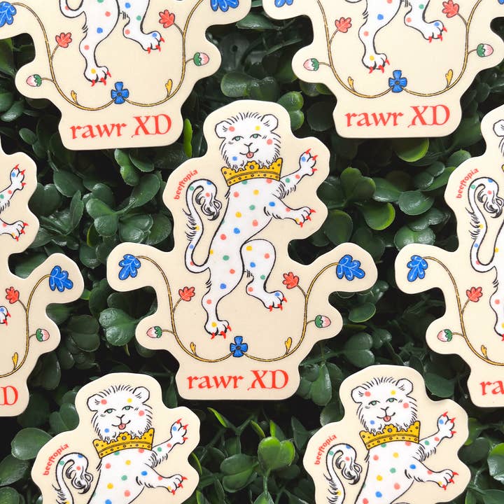 Beeftopia - Wholesale Sticker - Rawr XD Medieval Lion Waterproof Vinyl Sticker3