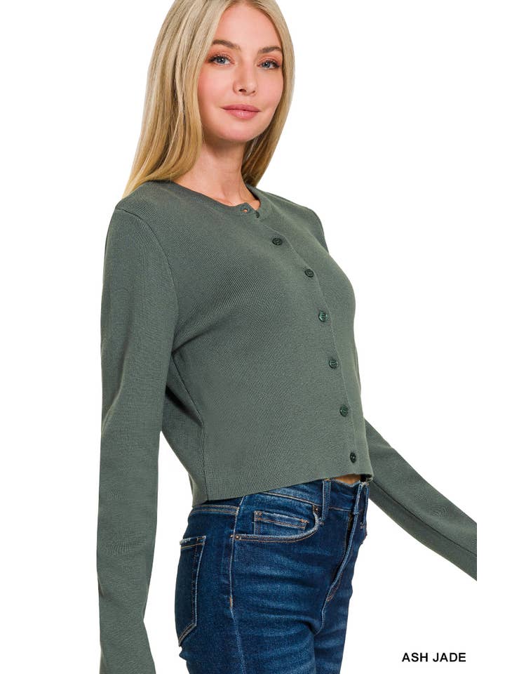 Vanilla Monkey - Wholesale Cardigan - Women's - 7 Button Crewneck Long Sleeve Cardigan4