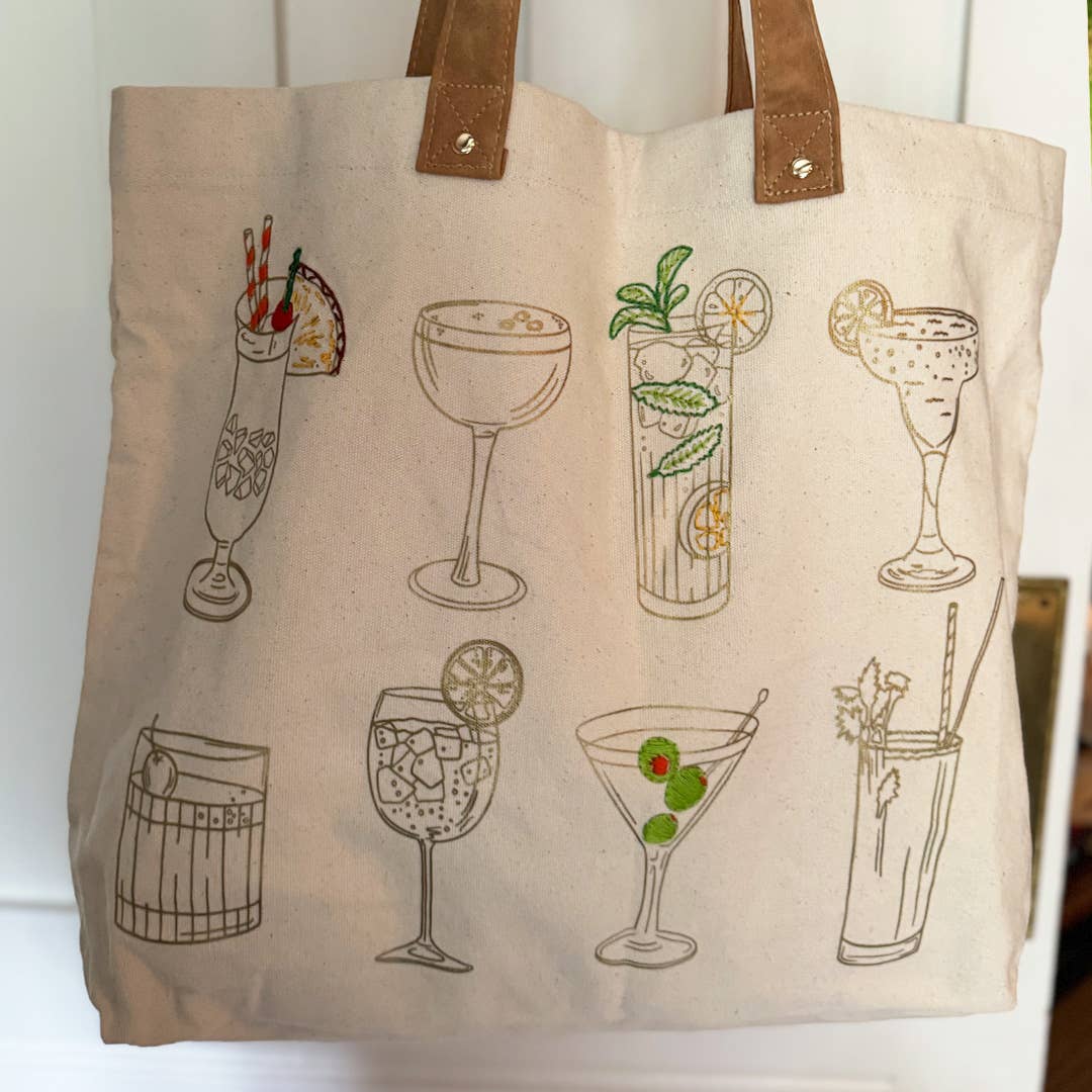 Chasing Threads – wholesale Tote bag – Women's – Stitch Your Cocktails Tote Bag - Embroidery Kit4