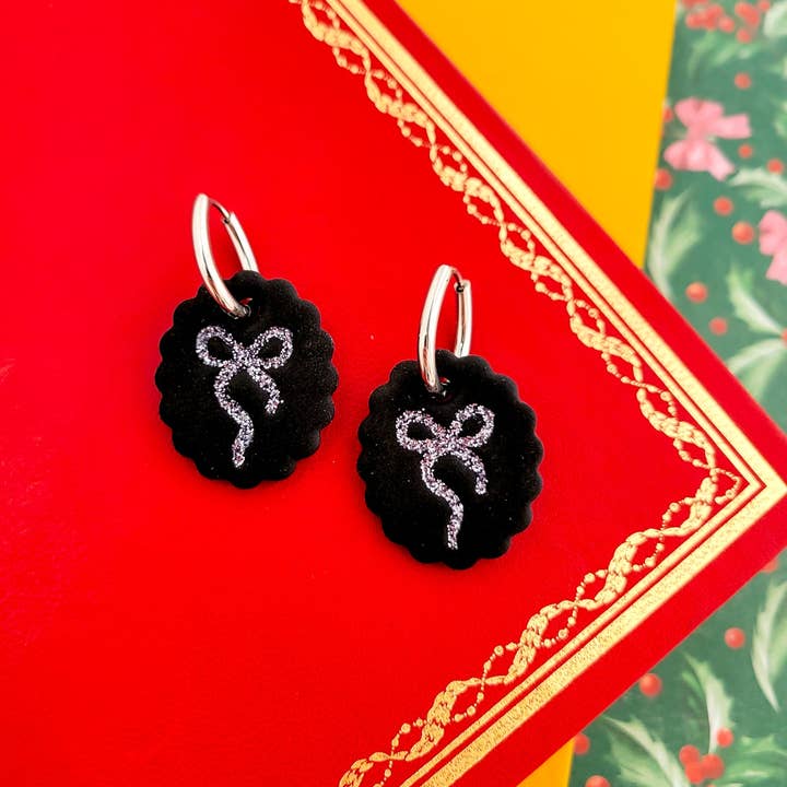 Midnight Narrative - Wholesale Huggie Earrings - Ribbon & Rhyme Hoops1