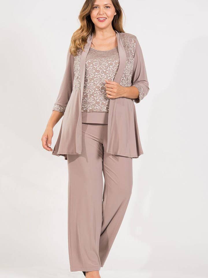 Completo Pantalone Taglie Forti per la Madre della Sposa per la vendita all'ingrosso da parte di Kos Couture