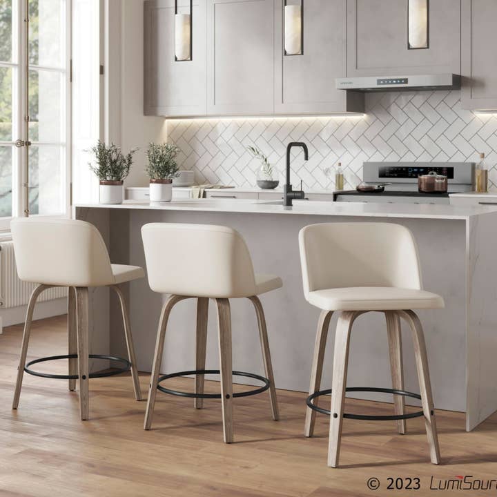 LumiSource and Grandview Gallery - Wholesale Stool - Toriano 26" Fixed Height Counter Stool Q - Set of 29
