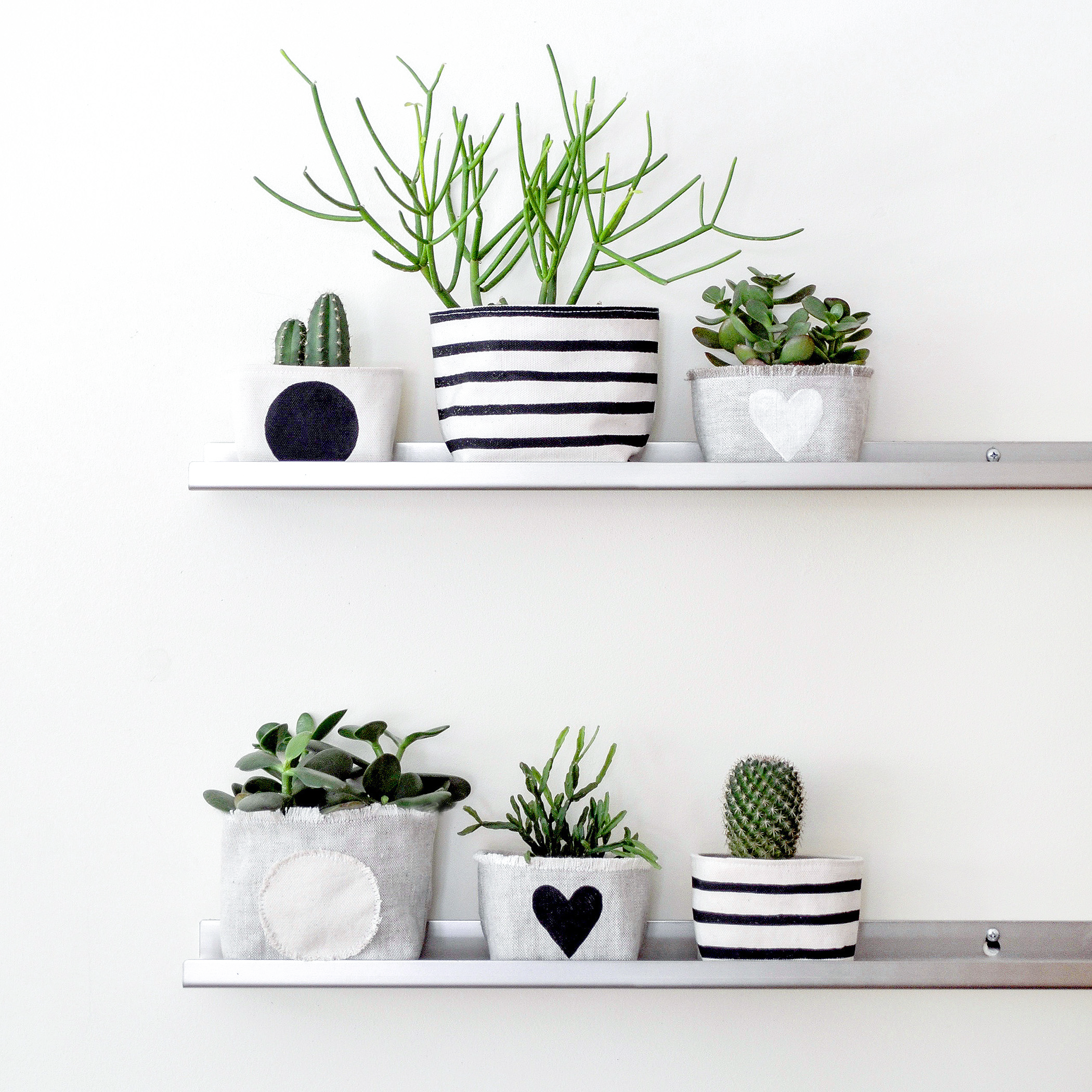 Gray Green Goods - Vendita all'ingrosso Vasi per piante - Fioriera in tela a righe nere, 10,2 cm.2