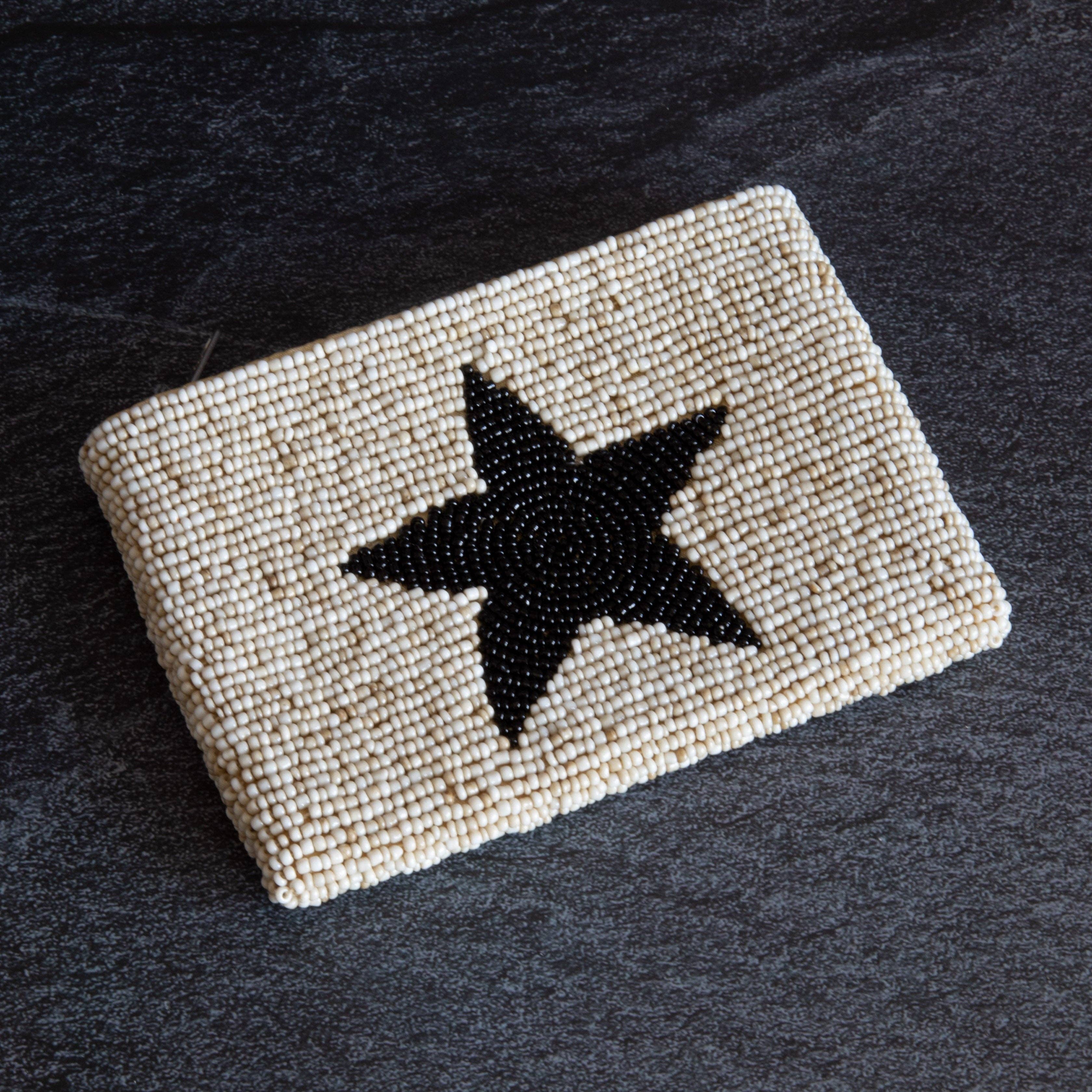 Jak Jak Home – wholesale Coin purse – Women’s – Black Star Beaded Purse for Coins Cards | Handbag Purse0