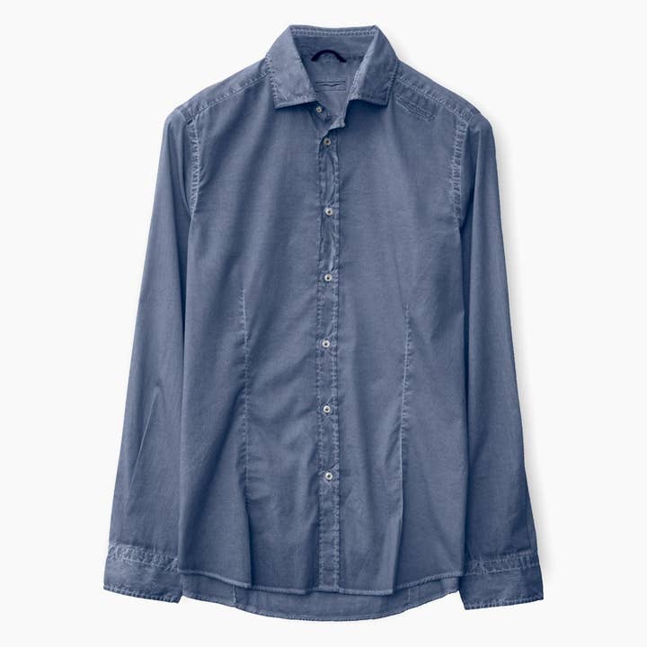 Camisa de popelina elástica justa - Delave por atacado de Ploumanac’h