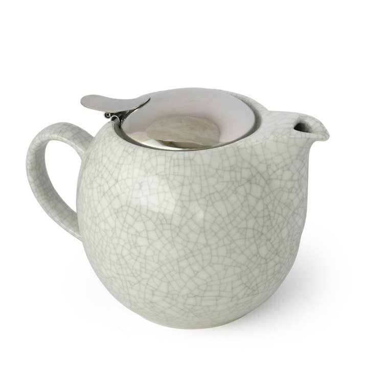 ZERO JAPAN USA - Wholesale Tea Pot - BEE HOUSE Round Ceramic Teapot 24oz - Crackle White