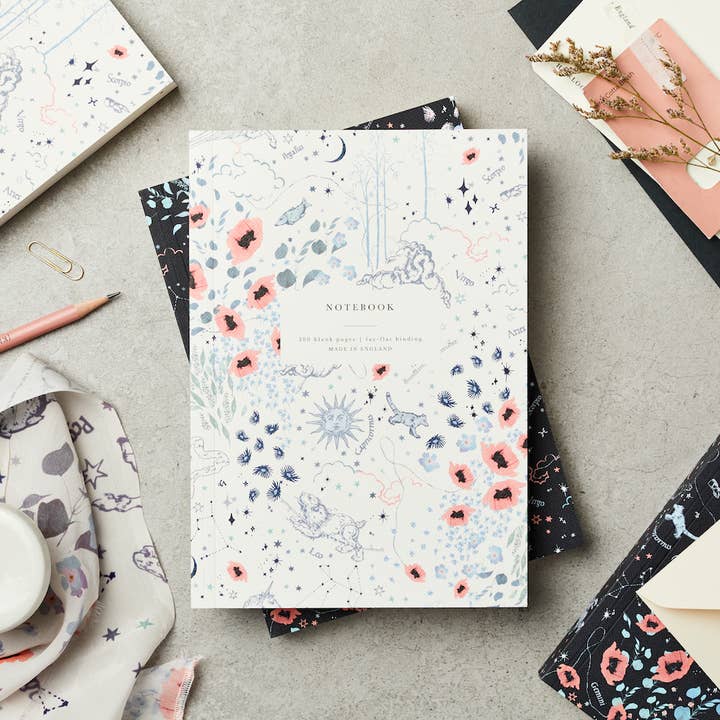 Katie Leamon - Wholesale Notebook - L&L Zodiac Ivory 300 Page Blank Lay Flat Notebook