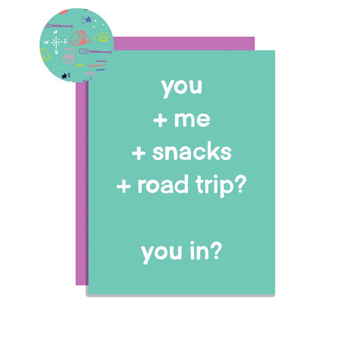 Carte de voyage en voiture Toi + Moi + pour la vente par Wild Lettie