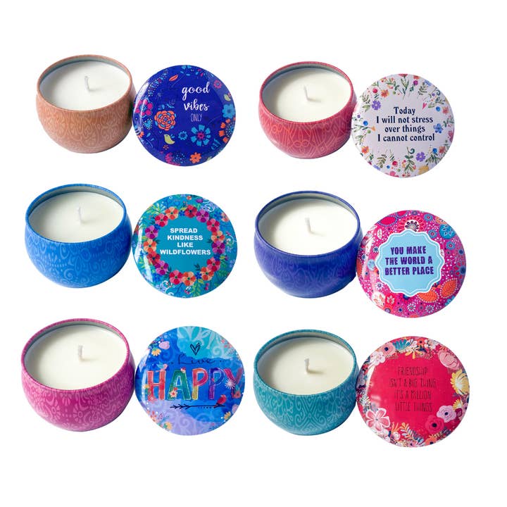 4.4oz Boho Tin Candles for wholesale by Opportunities
