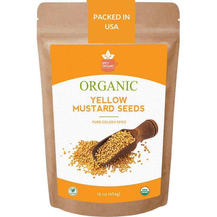SPICY ORGANIC - Wholesale Plant Seeds - Organic Yellow Mustard Seeds – Certified USDA Organic - The Essential Spice for Pickling, Planting, and Culinary Delights1