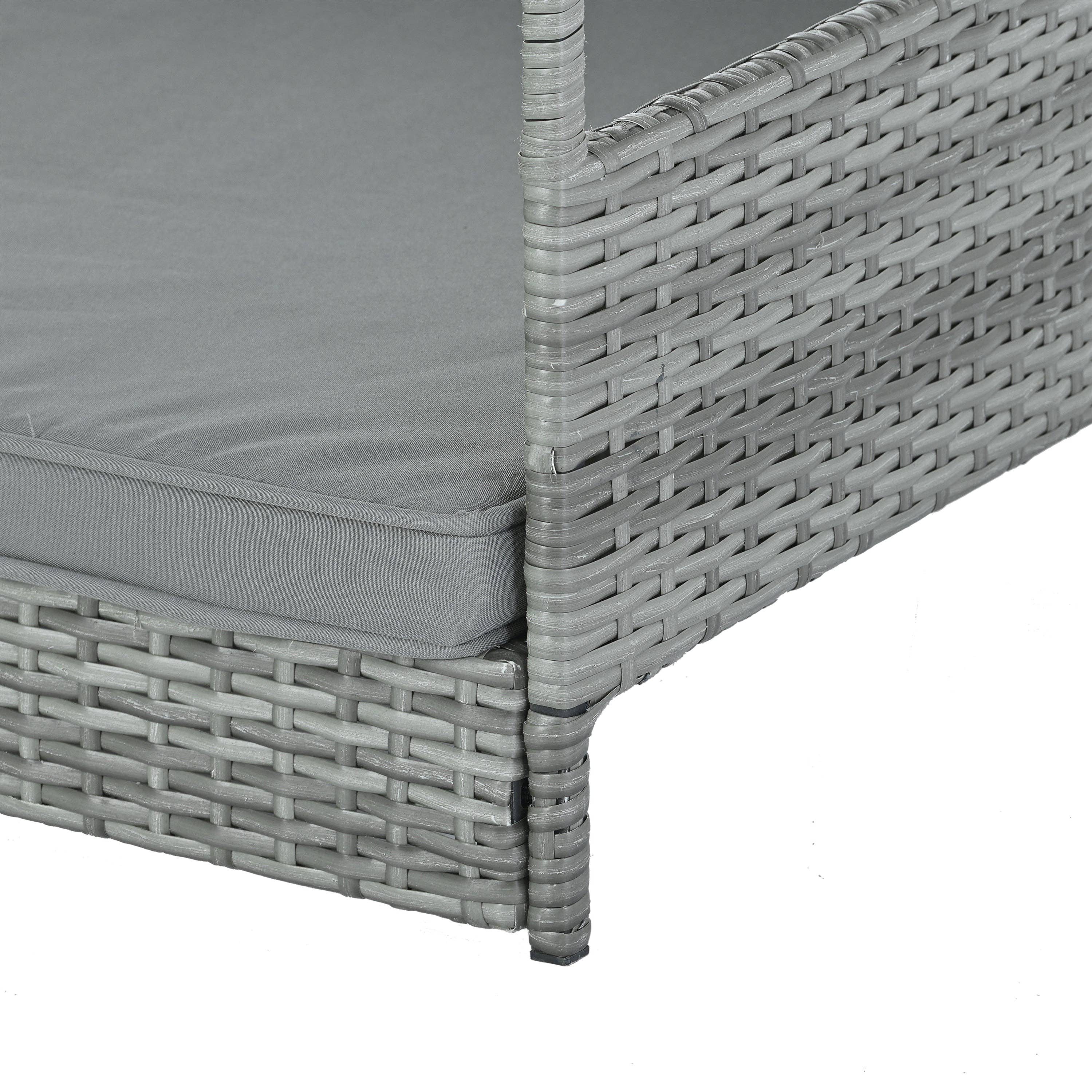 39F Inc. - Vente Panier – chien - Lit pour chien avec auvent, mobilier pour animaux en rotin PE, extérieur11