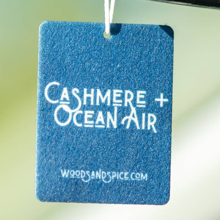 Cashmere + Ocean Air Car Air Freshener for wholesale by Woods & Spice