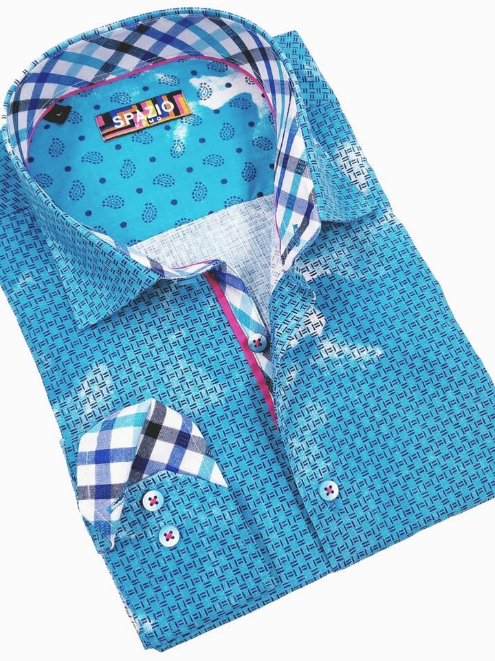 Men's Designer Clothing | S-1467 Teal for wholesale by Spazio