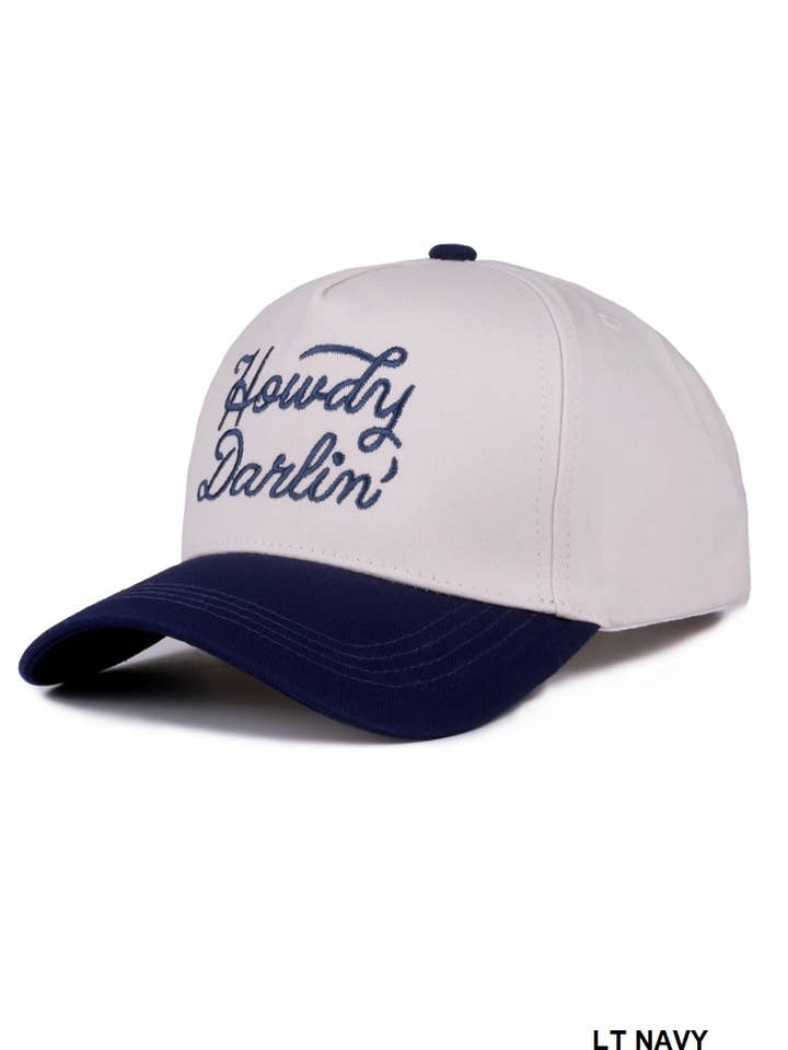 Howdy Darlin Two-tone Canvas Cotton Cap for wholesale by Vanilla Monkey